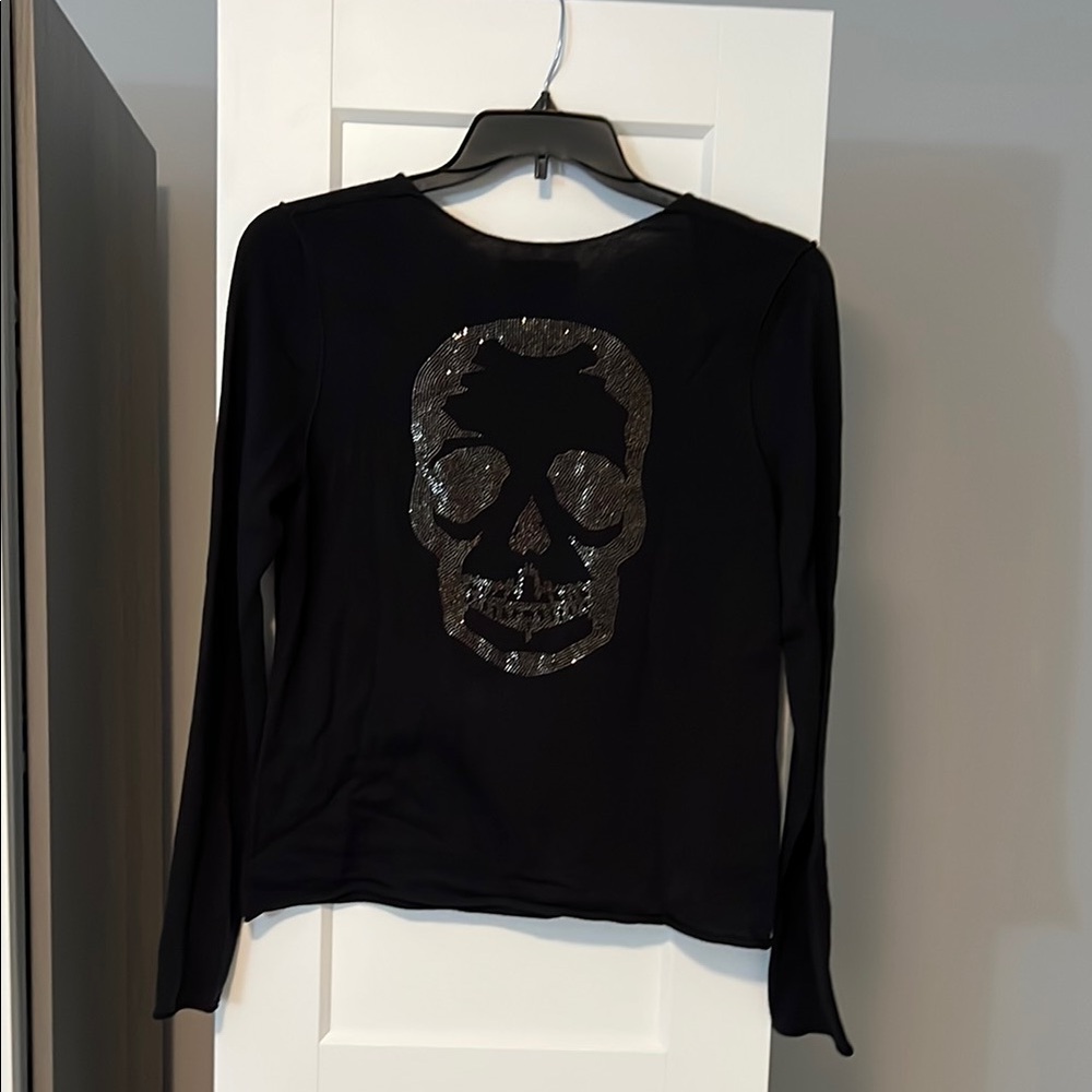 Zadig & Voltaire Black Long Sleeve Skull Tee